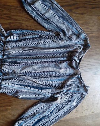 Vestito corto fantasia blu e grigio