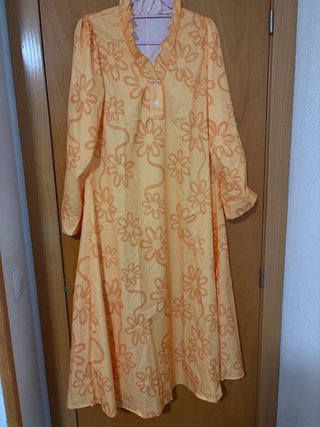 Vestido largo estampado flores amarillo Talla M