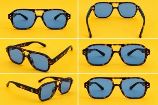 Gafas de sol marrones y azul, estilo aviador