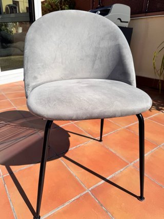 6 Sillas Kave Home Terciopelo Gris