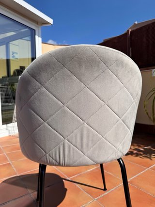 6 Sillas Kave Home Terciopelo Gris