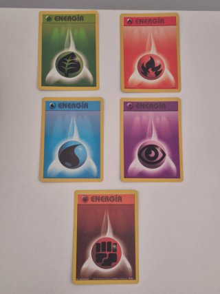 Lote 5 Cartas Energía Pokémon Base Set