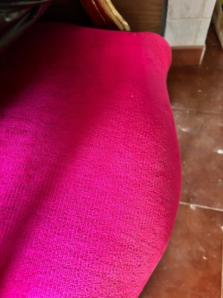 Silla Vintage Luis XV Terciopelo Rosa y Oro