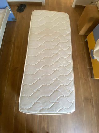 Letto Singolo Azzurro con Rete a Doghe + Materasso