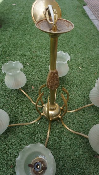 Lámpara de bronce unos 70cm diámetro