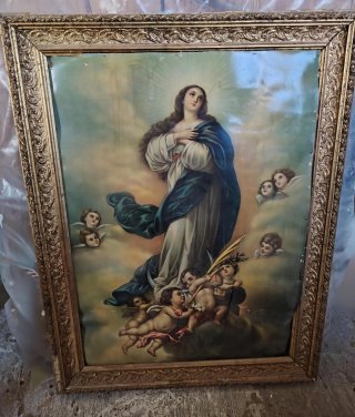CUADRO ANTIGUO MARÍA AUXILIADORA