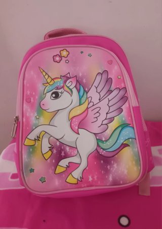 Mochila infantil unicornio con alas rosa
