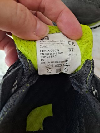 Zapatos de seguridad Mendi grises y verdes