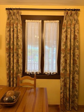 Cortinas Rústicas Beige y Rosa