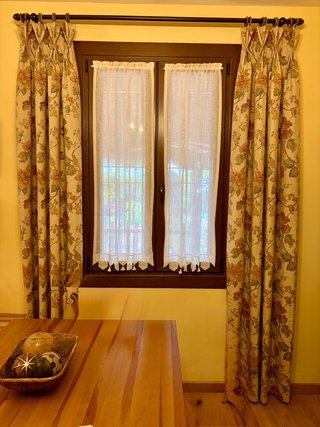 Cortinas Rústicas Beige y Rosa