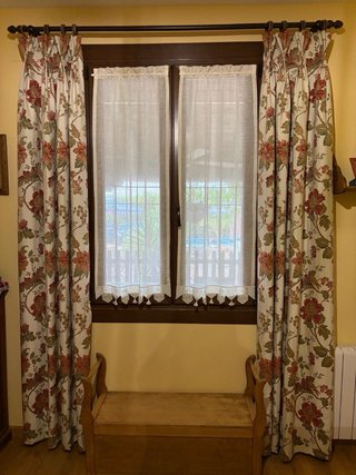 Cortinas Rústicas Beige y Rosa