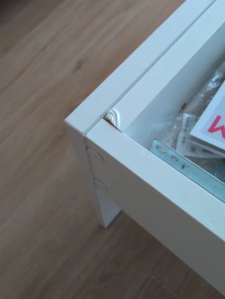 Mesa de centro plegable madera y blanco