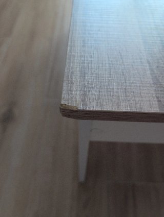 Mesa de centro plegable madera y blanco