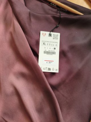 Vestido Zara satinado degradado talla XL