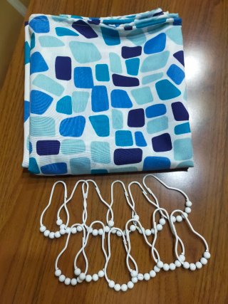 Pack Cortina Ducha + Barra Extensible + Anillas