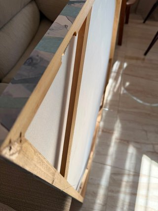 Cuadro grande pájaros azules tropical 1x1m