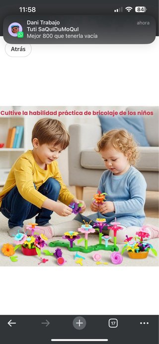 Caja Juguete Construcción Flores Niños 3 Años