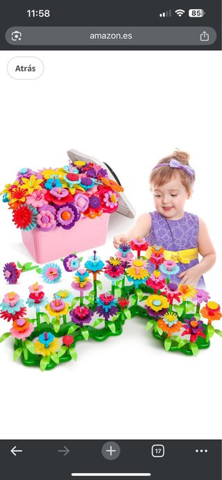 Caja Juguete Construcción Flores Niños 3 Años