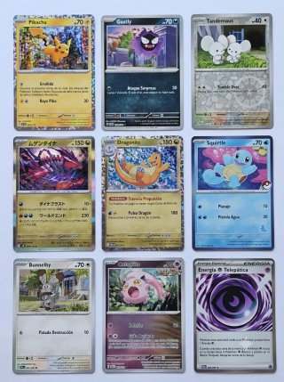 Lote 10 Cartas Pokémon (Pikachu, Dragonite Holo)