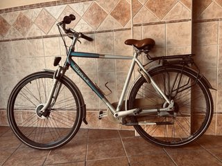 Bicicleta Gazelle Plata y Azul