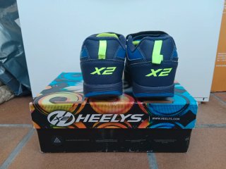 Zapatillas Heelys con ruedas azul y verde talla 32