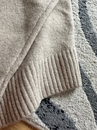 Jersey Zara punto cuello alto beige talla única