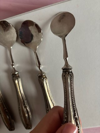 Set di 5 cucchiai in argento contrasto 800