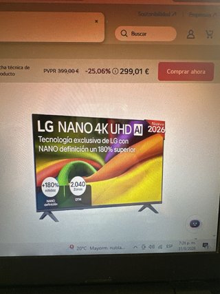 TV LG 43” NU85B