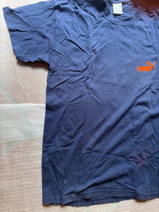 Camiseta Puma Azul Logo Naranja