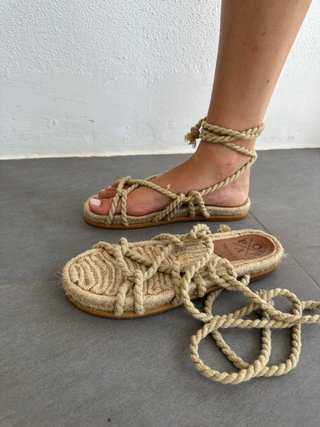 Sandalias de cuerdas beige