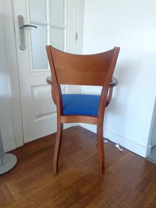 Silla Vintage Madera Tapizado Azul