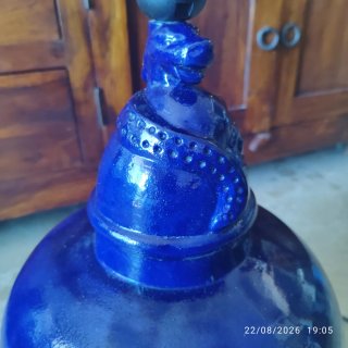 Lámpara de mesa azul cerámica