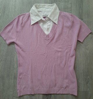 Jersey mujer elástico cuello camisero pico