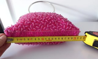 Bolso fiesta de mano cuentas lentejuelas fucsia