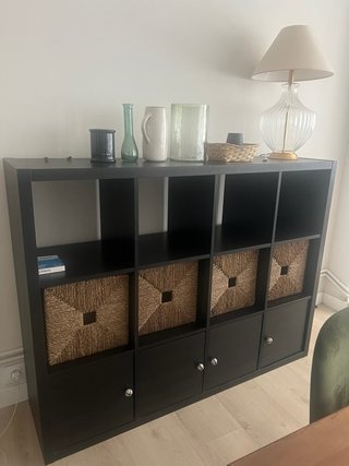 Estantería KALLAX IKEA Negra/Marrón 112x147cm