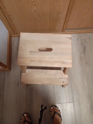 Escalera pequeña madera 2 peldaños