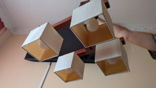 Lámparas de salón madera y tela