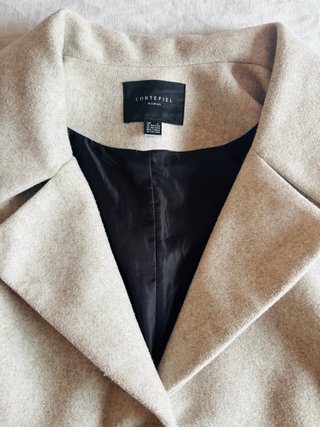 Abrigo Cortefiel mujer beige/crudo oversize XS