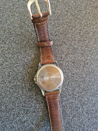 Orologio Vintage Q&Q Quartz Pelle Marrone