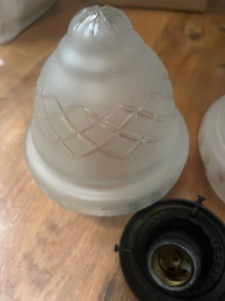 2 tulipas lámpara cristal antiguo