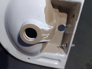 Lavabo pequeño de porcelana blanco 40cm ancho x 34