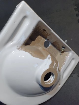 Lavabo pequeño de porcelana blanco 40cm ancho x 34