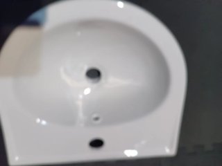 Lavabo pequeño de porcelana blanco 40cm ancho x 34