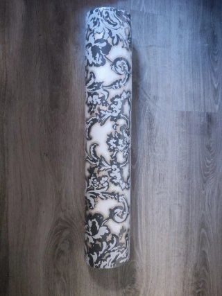 Rollo papel decorativo damasco blanco y negro