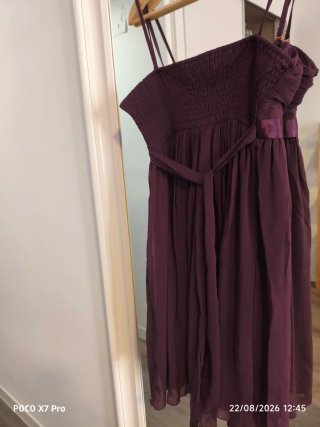 Vestido de fiesta morado corto