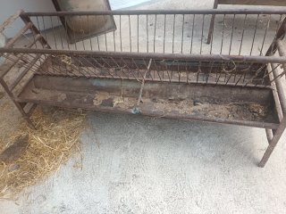 Comedero metálico para cabras