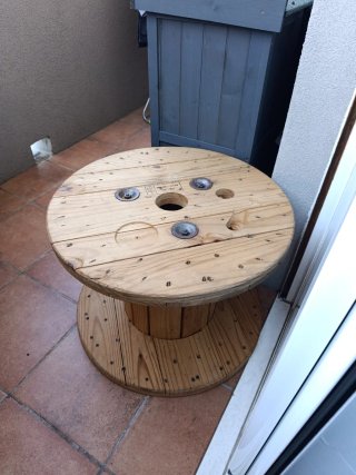 Bobina de Madera Mesa Auxiliar