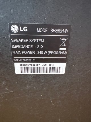 Subwoofer LG Negro para DVD