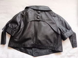 Chaqueta Piel Vintage Negra Corta