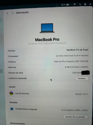 MacBook Pro 13 (2020) Gris Espacial